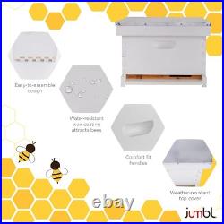 Jumbl 30 Pcs. Beekeeping Starter Set, 10-Frame Sheets White Painted Beehive