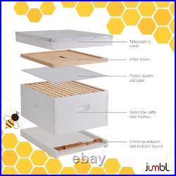Jumbl 30 Pcs. Beekeeping Starter Set, 10-Frame Sheets White Painted Beehive