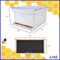 Jumbl 30 Pcs. Beekeeping Starter Set, 10-Frame Sheets White Painted Beehive