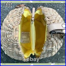 Kate Spade New York Beehive & Bee Oh Honey Straw Wristlet Bag