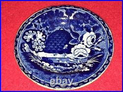 LB2 Historical Staffordshire Dark Blue Cup Plate Beehive By Stevenson 1825