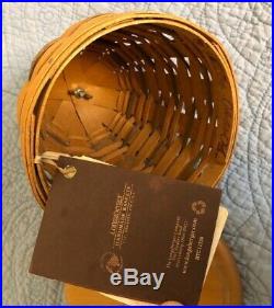 LONGABERGER Collector's Club BEE HIVE Combo (Basket, Tie-Ons, & Wood Base)