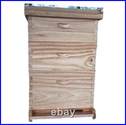 Langstroth Beehive Bee Keeping 2 Super 1 Brood Flat Roof Hive with Queen Excluder