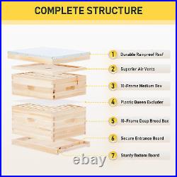 Langstroth Beehive Kit 20 Frame Box with 10 Deep & 10 Medium Frames