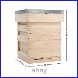 Langstroth/UK Beehive Box Wooden Bee Hive Frames Beekeeping Honey Brood Box Kit