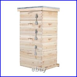 Large 4 Tiers Langstroth Beehive Box Beekeeper Beekeeping Honey Bee Hive Frames