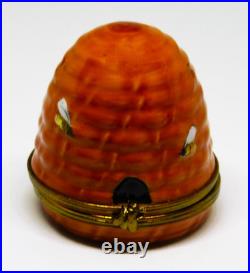Limoges France Box Rochard Vintage Bee Hive & Bees Flower Inside Beehive