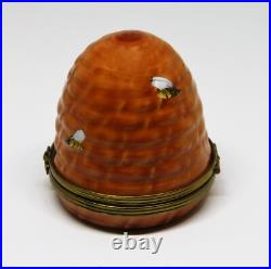 Limoges France Box Rochard Vintage Bee Hive & Bees Flower Inside Beehive