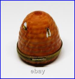 Limoges France Box Rochard Vintage Bee Hive & Bees Flower Inside Beehive