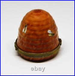 Limoges France Box Rochard Vintage Bee Hive & Bees Flower Inside Beehive
