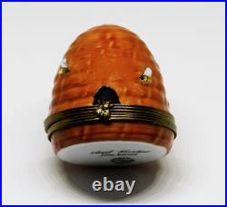 Limoges France Box Rochard Vintage Bee Hive & Bees Flower Inside Beehive