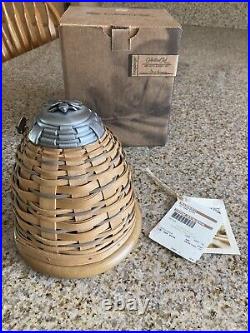 Longaberger 2010 Collectors Club Beehive Basket with3 Pewter Bee Tie Ons. NEW