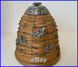 Longaberger Collector Club Bee Hive Basket With Base And 3 Bee Tie-ons 2010