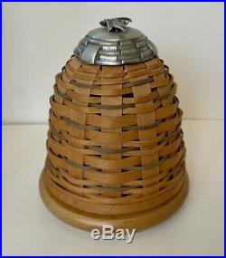 Longaberger Collector Club Bee Hive Basket With Base And 3 Bee Tie-ons 2010
