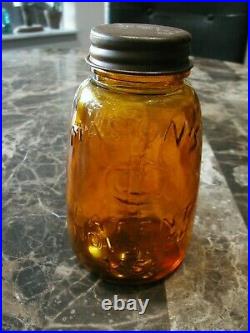 MIDGET MASON PATENT Nov. 30th 1858 Fruit Mason Canning Jar Beautiful BEEHIVE