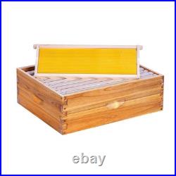 Medium Super Beehive Box 10 Frame Langstroth Honey Bee Hive Kit Beeswax Coated