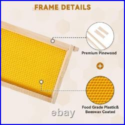 Medium Super Beehive Box 10 Frame Langstroth Honey Bee Hive Kit Beeswax Coated