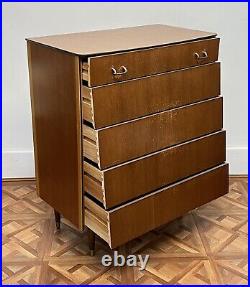 Mid Century Retro Teak Avalon Yatton Bee Hive Chest Of 5 Drawers