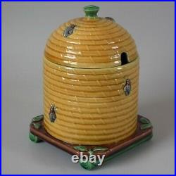 Minton Majolica Beehive Honey Pot & Cover