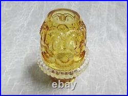 Moon and Stars Fenton LG Wright AMBER Beehive Fairy Courting Candle Lamp Light