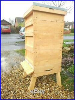 NATIONAL BEEHIVE x brood supers and stand 300mm high
