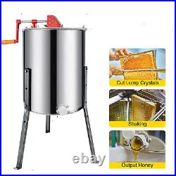NEW 4 Frame Manual Honey Extractor Beekeeping Bee Hive Equipment Stainless Steel