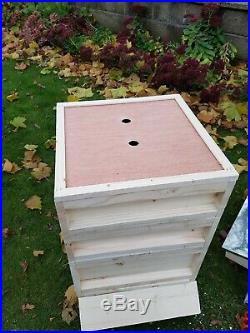 National Bee Hive Assembled 2 Super 1 Brood box with Stand Beekeeping Beehive