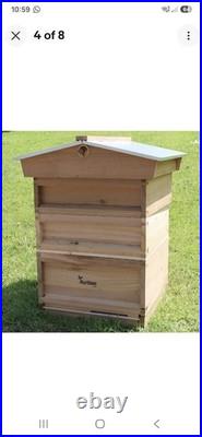 National Bee Hive Cedar Bee Keeping 2 Supers, 1 Brood Gabled Roof Beehive Apiary