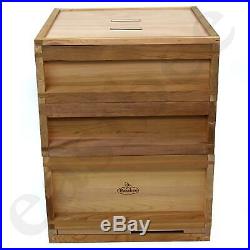 National Bee Hive Gabled Roof Cedar 2 Super 1 Brood with frames and wax easibee