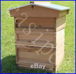 National Bee Hive Gabled Roof Cedar New 2 Super 1 Brood Beekeeping Beehive 266