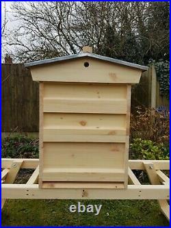 National Bee Hive with Gabled Roof assembled with anti wasp floor