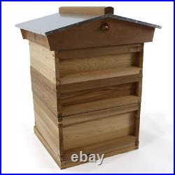 National Beehive Cedar Gabled Roof starter kit with 2 Super 1 Brood with Frames