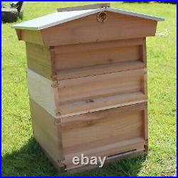 National Beehive Cedar Gabled Roof starter kit with 2 Super 1 Brood with Frames
