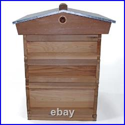 National Beehive Cedar Gabled Roof starter kit with 2 Super 1 Brood with Frames