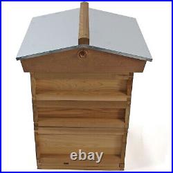 National Beehive Cedar Gabled Roof starter kit with 2 Super 1 Brood with Frames