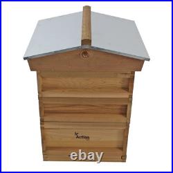 National Beehive Cedar Gabled Roof starter kit with 2 Super 1 Brood with Frames