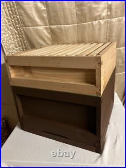 National Beehive with Frames with Wired Foundation, inc Brood Box +Super CEDAR