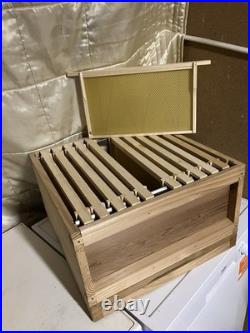 National Beehive with Frames with Wired Foundation, inc Brood Box +Super CEDAR