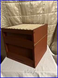 National Beehive with Frames with Wired Foundation, inc Brood Box +Super CEDAR