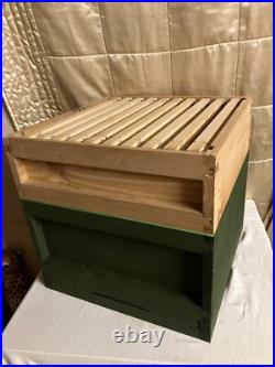 National Beehive with Frames with Wired Foundation, inc Brood Box +Super CEDAR