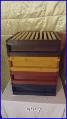 National Beehive with Frames with Wired Foundation, inc Brood Box +Super CEDAR