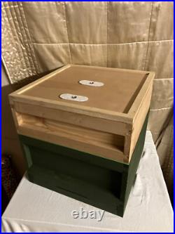 National Beehive with Frames with Wired Foundation, inc Brood Box +Super CEDAR