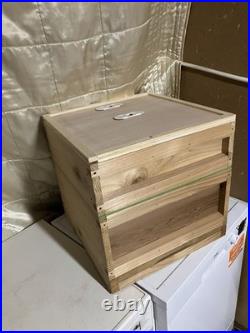National Beehive with Frames with Wired Foundation, inc Brood Box +Super CEDAR