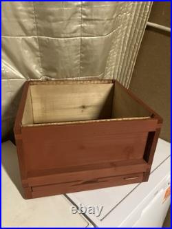 National Cedar Beehive +1 Super with Frames and Wired Wax Foundation, Red