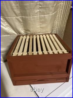 National Cedar Beehive +1 Super with Frames and Wired Wax Foundation, Red