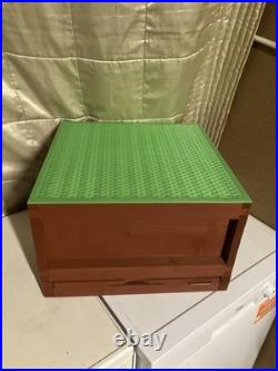 National Cedar Beehive +1 Super with Frames and Wired Wax Foundation, Red