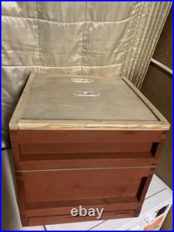 National Cedar Beehive +1 Super with Frames and Wired Wax Foundation, Red