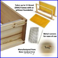 National Pine Bee Hive Starter Kit with Frames and Wax Gabled Roof