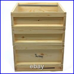 National Pine Beehive Starter Kit Flat Roof Brood & Super Boxes Frames Wax Hive