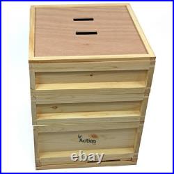 National Pine Beehive Starter Kit Flat Roof Brood & Super Boxes Frames Wax Hive